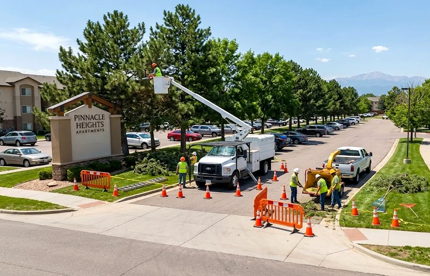 commercial and residential tree service near a Colorado Springs corridor