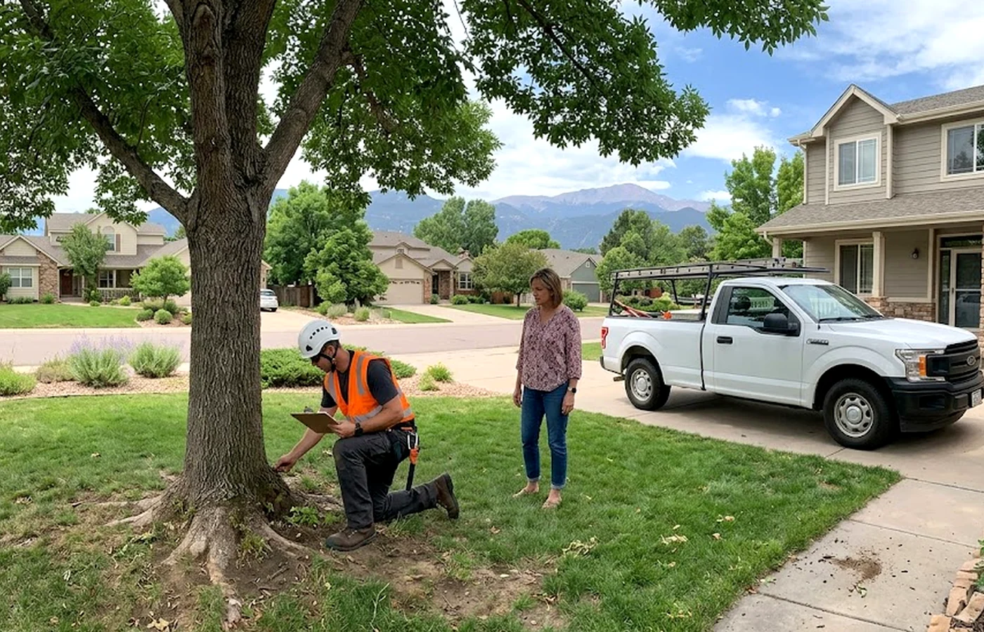 arborist-style tree inspection near Rockrimmon and foothill yards