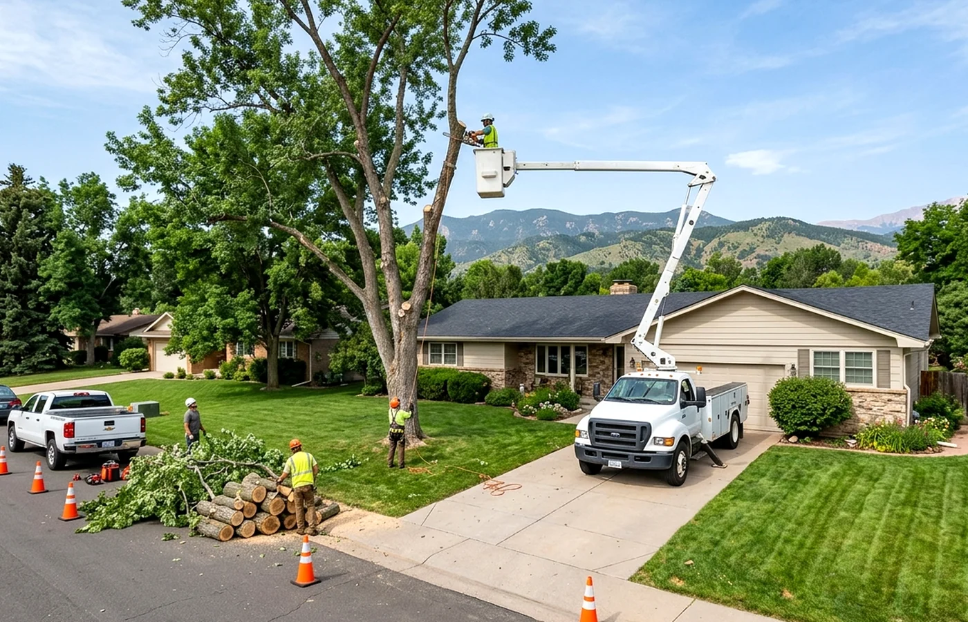 tree service work near mature Broadmoor yards in Colorado Springs